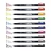Tombow 56429 Fudenosuke Colors Brush Pens, 10-Pack. Hard Tip Fudenosuke Brush Pens in Assorted Colors for Calligraphy and Art Drawings