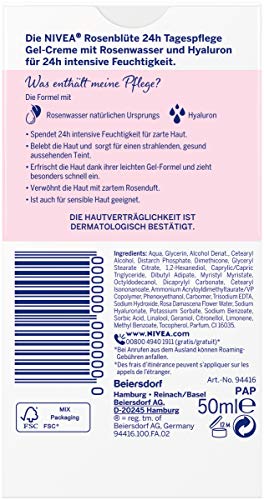 Nivea Rose Care Moisturising Gel Cream With Organic Rose Water And Hyaluronic Acid 50 Ml #TOP1