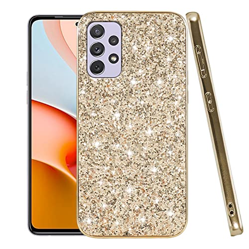 Coque Samsung A23 5G antichoc paillettes or en silicone brillant