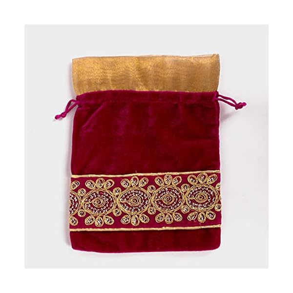 Meher Collection Women's Velvet Traditional Potli Bags for Return Gifts Wedding Gift for mom Potli Purse Gift Bags Fancy Potli bag (Pink) - Image 5