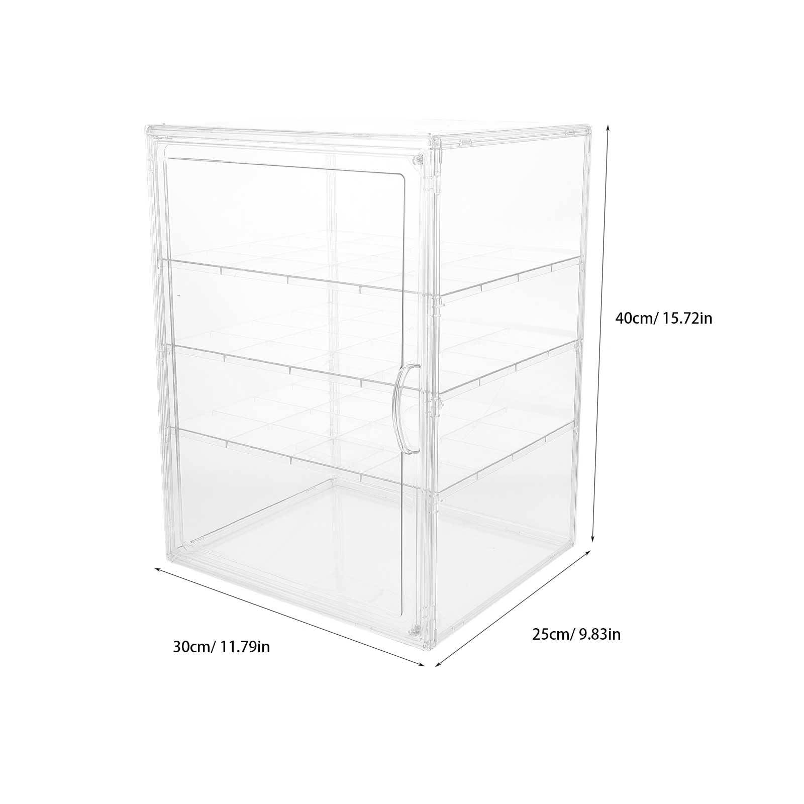 Contenedor para Repostería Transparente 4 Niveles Ajustables y Desmontables 29,5X20X39,5 CM para Protección y Exhibición de Alimentos en Mostrador de Panadería