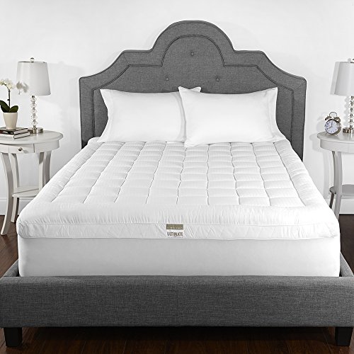 Beautyrest Cuddlebed Luxury 2.5-inch 400 Thread Count Cotton Mattress Topper | Hypoallergenic Mattress Pad Topper with 13" Stretch Skirt (Queen)