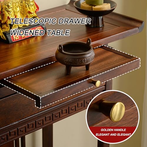 Table d'autel en bambou de 68 cm avec tiroir de rangement - 6