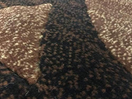 Miniatura 4 de Americana Alfombra moderna de pasillo largo, color marrón y negro, diseño King 154 (32 pulgadas x 10 pies)