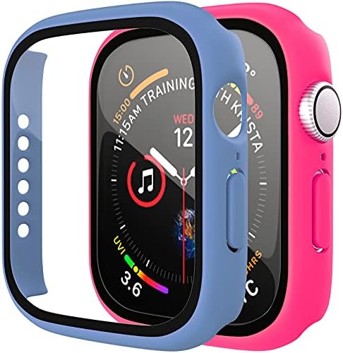 Amazon.com: D \u0026 K Exclusives - Funda compatible con Apple Watch de 1.732  in, cobertura completa con protector de pantalla para hombres y mujeres, iWatch  Series 6/5/4/SE, azul cadete, rosa intenso :