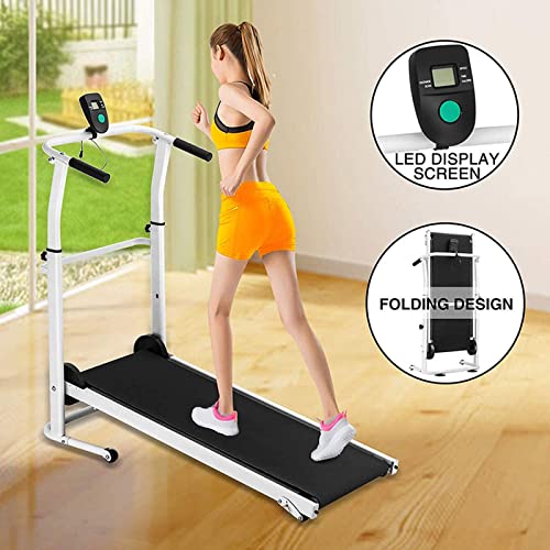 Image of Household Small Foldable Mechanical Treadmill Walking Machine Ultra-Quiet Fitness Exercise Equipment Adjustable Height Slope Adjustment