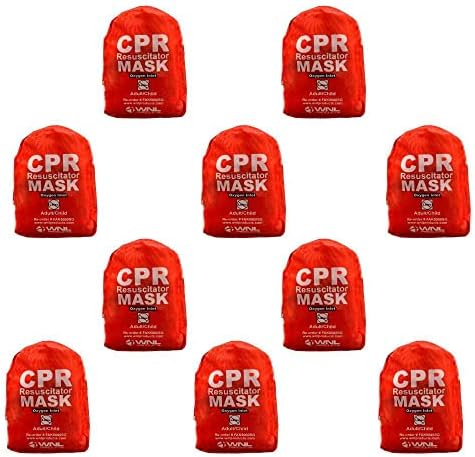 WNL Products CPR Rescue Mask, Adult/Child, Soft Case Kit, 10 Pack