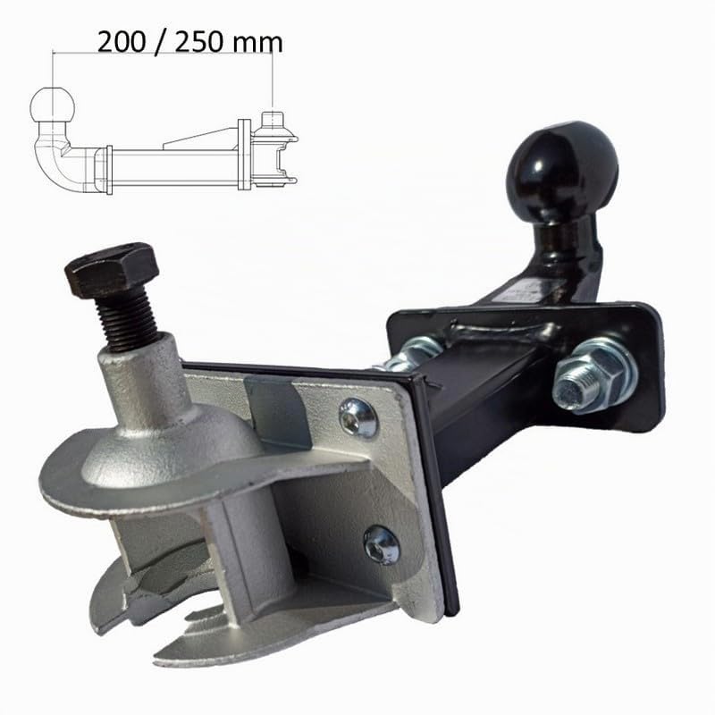 XIMPLIO Universel rallonge d'attelage pour Porte-vélos pour Chaque Type d'attelage (200 mm, Inclinable)