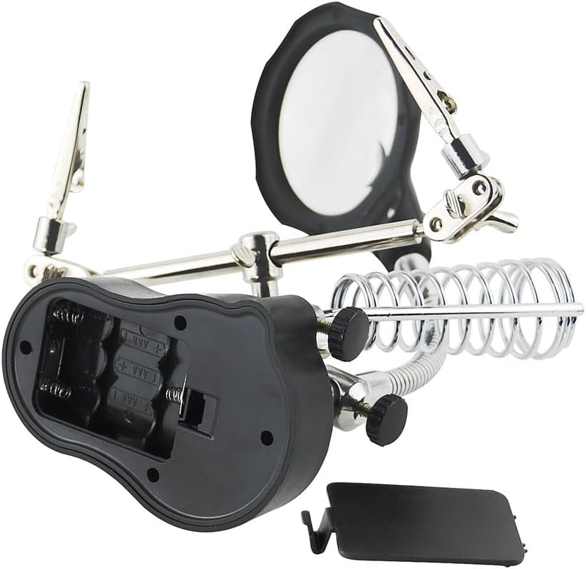 Vertical Magnifying Glass Electric Soldering Iron Desktop and LED Light Magnifying Glass