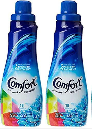 Comfort Concentrated Fabric Softener Iris & Jasmine, 750 ml (Pack of 2)