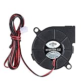 Anet 2pcs Cooling Blower Fan DC 12V 0.18A 50mm x 50mm x 15mm Hot End Extruder Fan for 3D Printer - Black 2PCS
