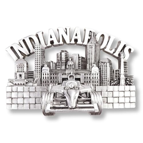 Imán de metal con diseño Indianapolis Skyline 2 x 2.15 in