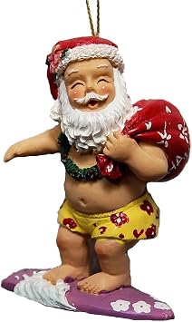 Island Heritage Surfing Santa Ornament