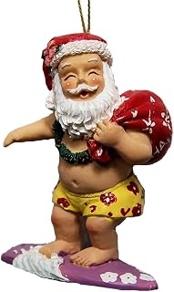 Island Heritage Surfing Santa Ornament