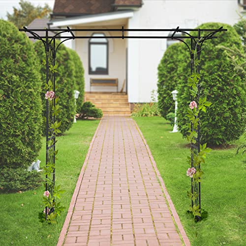 Arco de hierro forjado clásico con soporte resistente de jardín 6