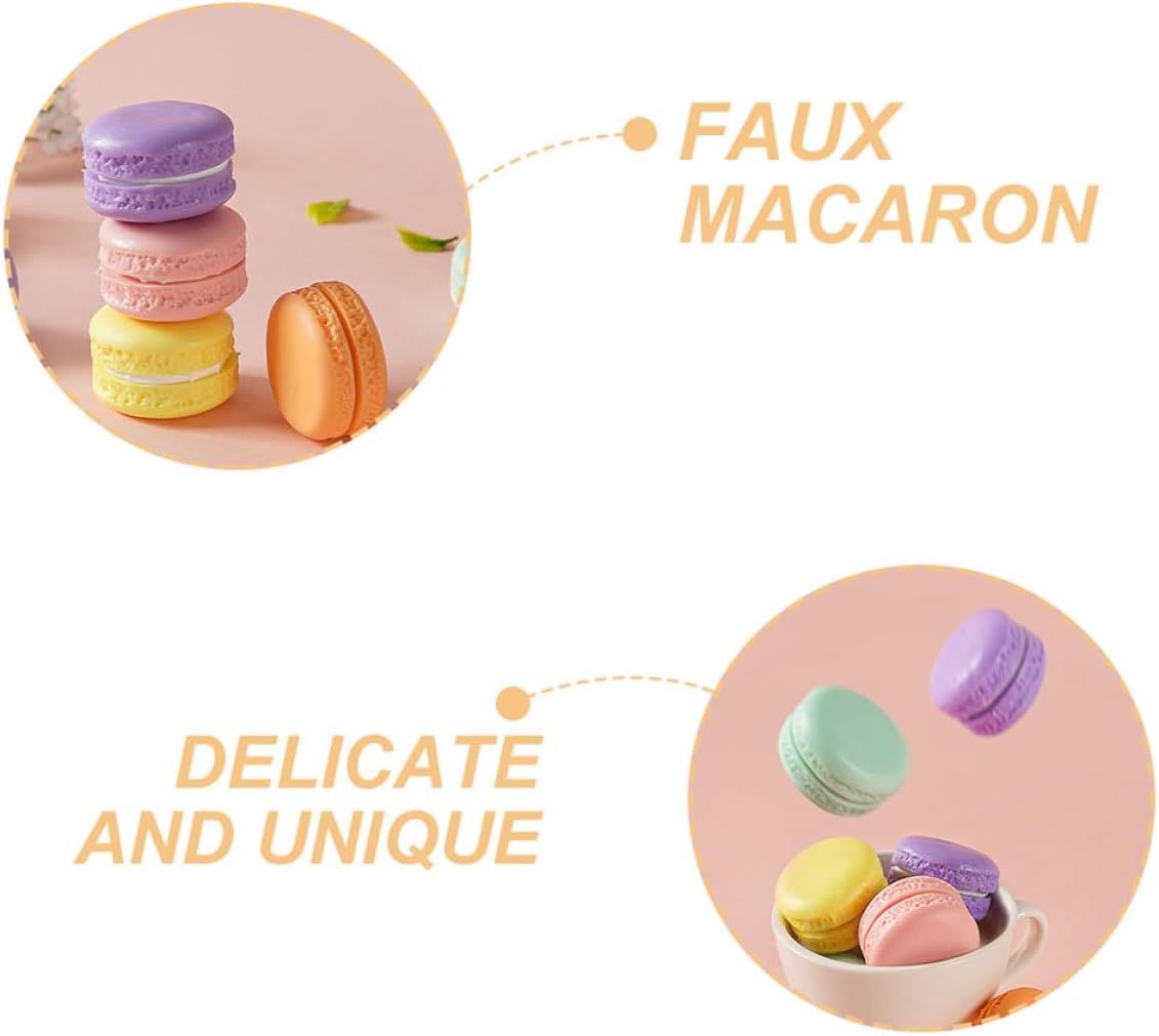 Veemoon 10pcs Realistic Artificial Macarons - Decorative French Cookie Models for Display and Simulation