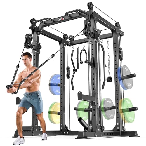 Multi-Function Power Rack with Cables and Attachments
