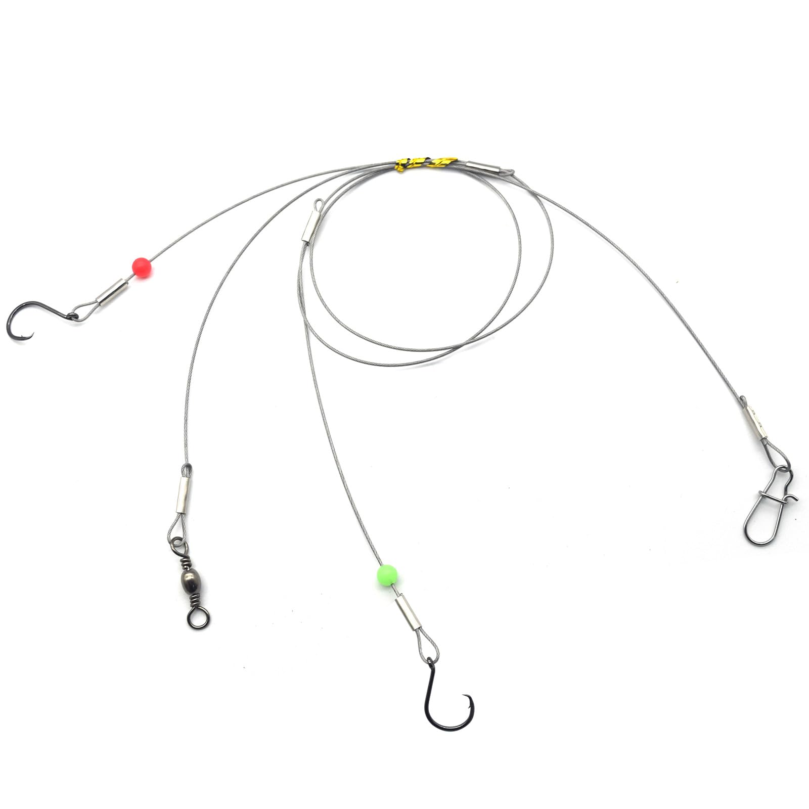 Circle Hook Rigs with 49 Strands Steel Leaders-Saltwater Surf Fishing Tackle Kit Heavy Duty Hooks 7 * 7 Strands Steel Wire with Nylon-Coating Leader (3 Pack)