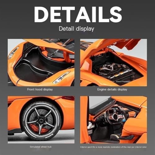 Image of 1:24 Koenigsegg One Model Car Sports Exclusive Alloy Metal Pull Back Die-Cast Diecast Metal Pullback Toy Car with Openable Doors & Light Music Toys for Kids