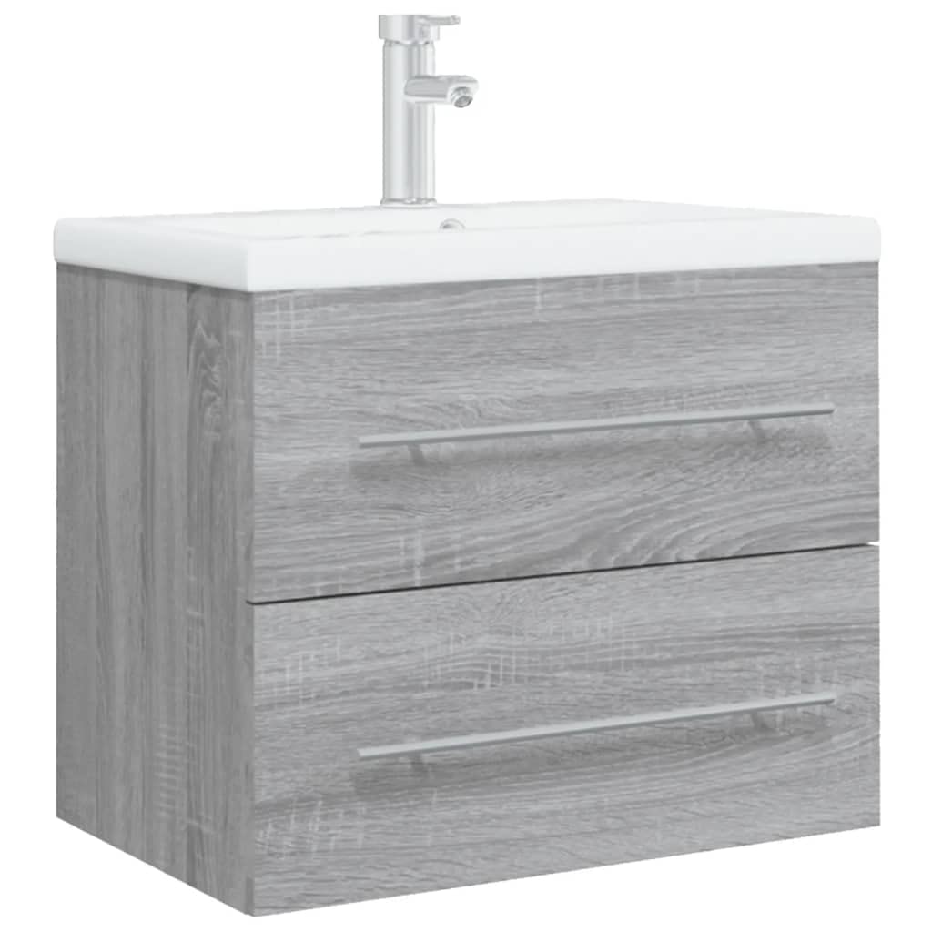 Mueble de baño con Lavabo Madera contrachapada Gris Sonoma,Tocadores,Tocadores de baño,27.08kg-3120180