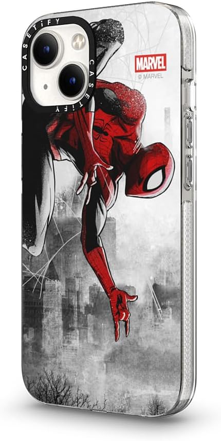 CASETiFY Clear iPhone 13 Case [Marvel Colab/Not Yellowing / 6.6ft Drop Protection/Compatible with Magsafe] - Spider-Man VS - Clear