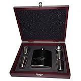 Black Lab Dog - Flask Wood Box Gift Set