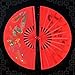 Chinese Tai Chi Folding Fan, Right Hand Wushu Dance Practice Training Fan, Red Tai Chi Martial Arts Kung Fu bamboos Fan, for Men and Women Performance, Festival, Dance, Decorations(Red)
