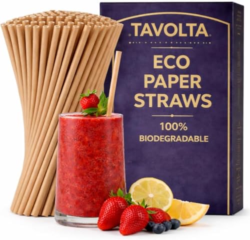 Pitillos de Papel Biodegradables Natural Kraft 150 piezas miniatura 1