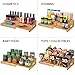 mDesign Bamboo Adjustable, Expandable Spice Rack Organizer with 3 Levels Storage for Kitchen Cabinet, Countertop, Pantry Shelf - Holds Spice Jars - Echo Collection - Natural