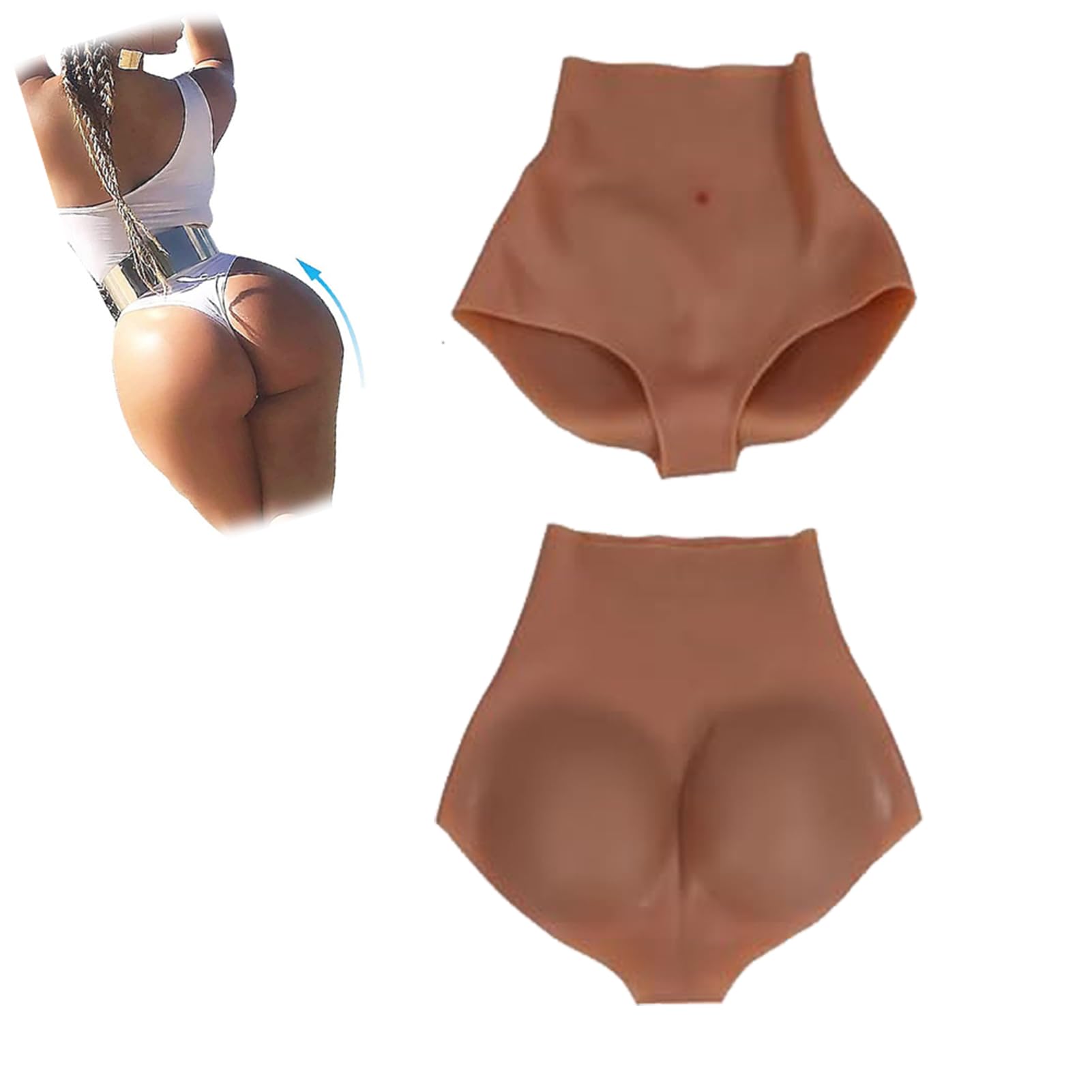 RIEZRSRealistic Silicone Pants Butt Shaper Control Shorts Hip Enhancer Underwear for Crossdresser Drag Queen
