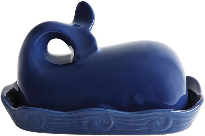 Whale Sea Life Themed Decorative Butter Dishes with Lid (Blue Whale)