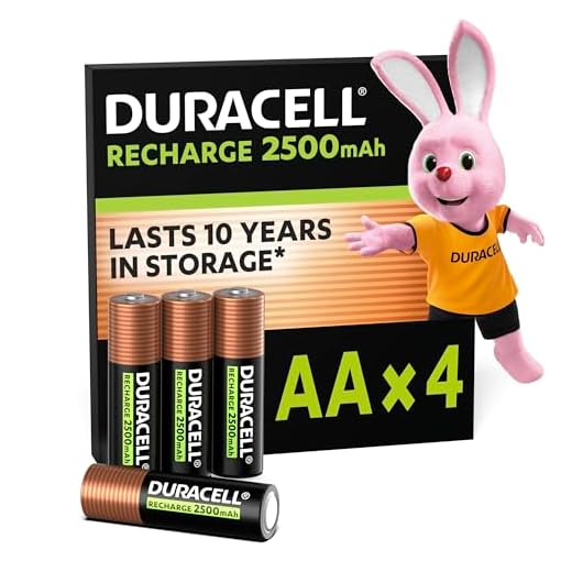Duracell - Rechargeable AA 2500mAh Prericaricate, Batterie Stilo Ricaricabili 2500 mAh, confezione da 4