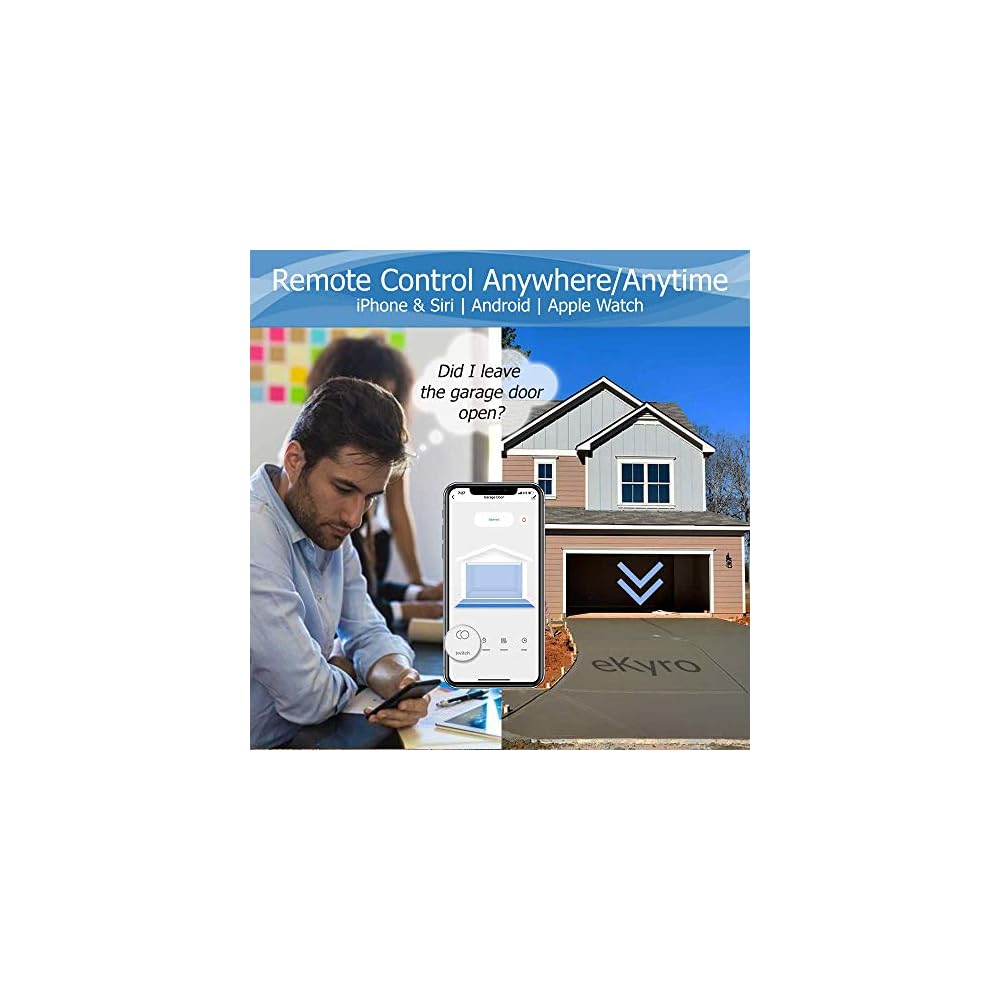 Ekyro Garage Door Opener That Works With Google Home App For Smart
