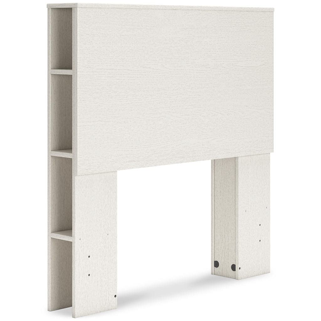 Signature Design by Ashley Aprilyn Twin Bookcase Headboard, Whitewash