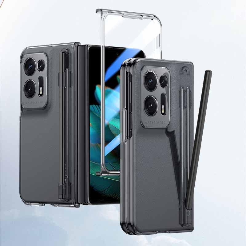 Coque Oppo Find N2 transparente antichoc intégrale avec porte-stylo S