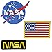 Nasa Blue Logo USA Flag Nasa Black/Gold Vector Space Shuttle Jacket DIY Embroidered Halloween Costume Badge Set of 3 Easy Iron/Sew On Patch