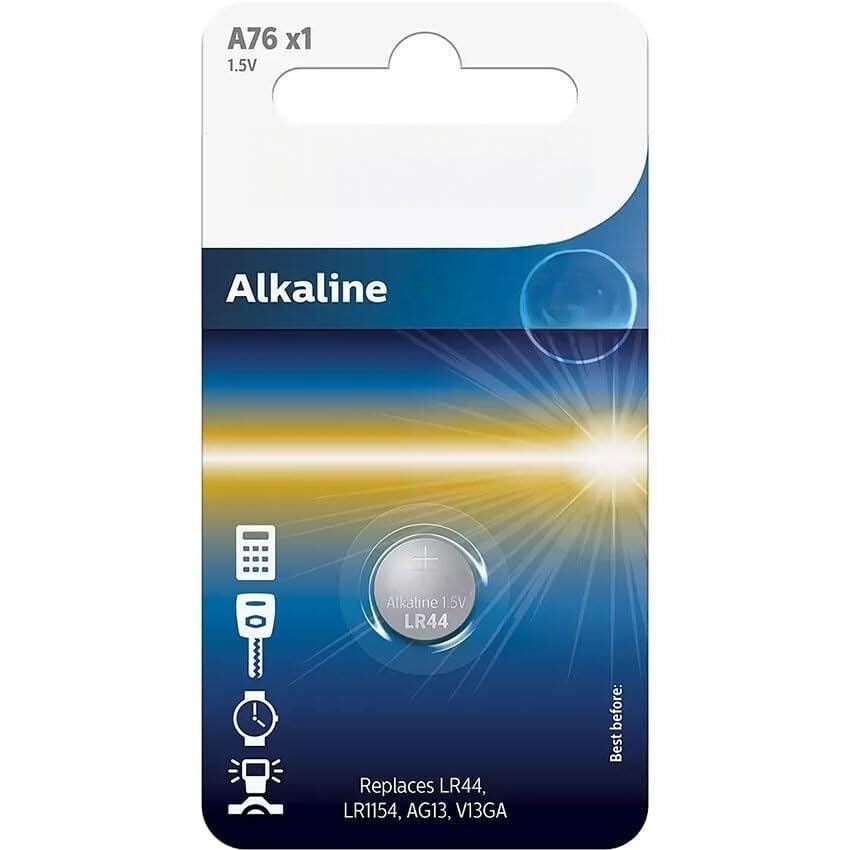Pila de botón alcalina A76/01B, Unidad Individual, Ideal para Dispositivos compactos Gadgets Que Necesitan energía eficiente y Duradera en un tamaño pequeño.