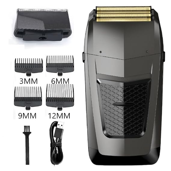 Men's Shaver, Rechargeable Cordless Shaver for Men Twin Blade Reciprocating Beard Razor Face Care Multifunction Powerful Trimmer