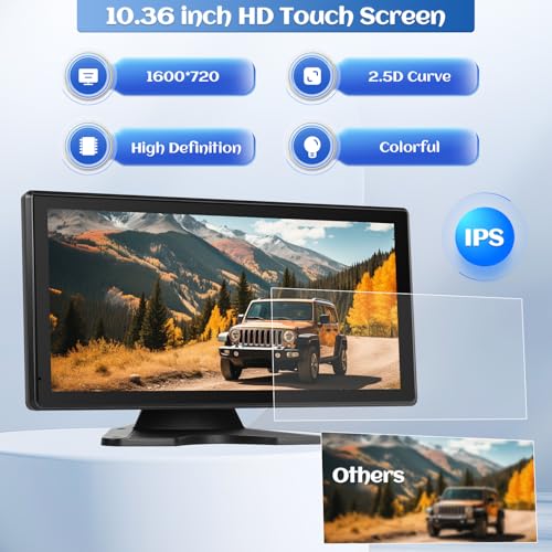 Image of 5 Channels RV Backup Camera System,10.36 inch IPS Quad Split Touch Screen Monitor Rear Side View 5 AHD Camera,Vehicle DVR Recording 1080P Backup Camera Dash Cam for Truck Bus RV Trailer Semi Box