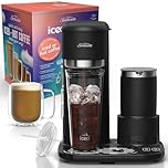 Sunbeam Iced and Hot Coffee Machine with Integrated Frother | Single Serve Coffee Machine, Froth Hot Velvety Milk or Cool Foam, Reusable Tumbler with Straw, Delicious Coffee Recipes, Black SDP1500BK