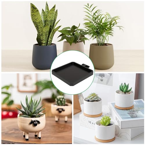 HUIKUANGEU Akustikpaneele Zubehör,4 Stück Pflanzenhalter für Akustikpaneele Ohne Bohren 9,8 × 9,8 cm,Pflanzentablett Regal,Akustikpaneele Pflanzenhalter Schwarze,für Wohnzimmer Schlafzimmer Büro