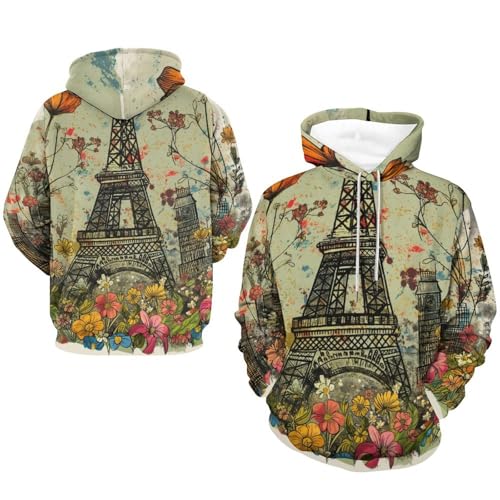 Sweat à capuche Tour Eiffel contre les pulls rêches, le sweatshirt pullover fluide taille S - 7