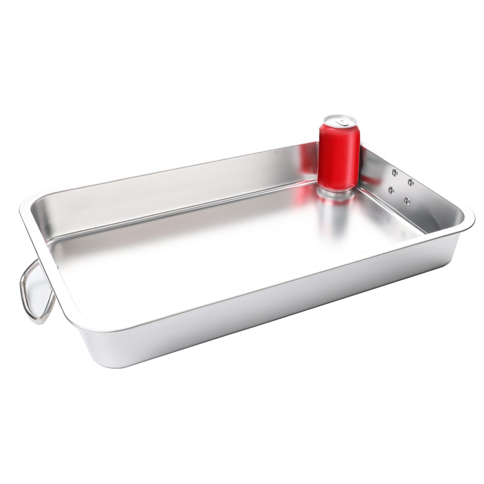 Padella da forno in acciaio inox con manici, vassoio rettangolare profondo per alimenti, versatile padella da tavolo a vapore in metallo per hotel (50 x 35 x 10 cm) – ideale per cucinare e servire