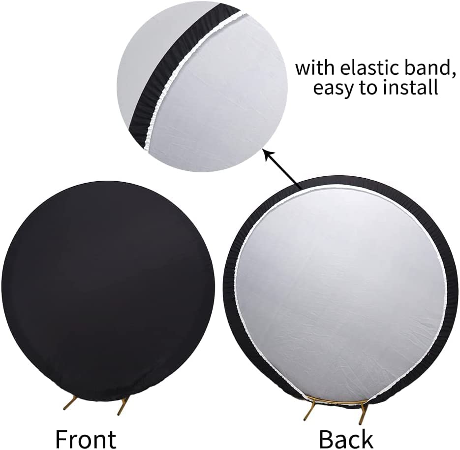 Toile De Fond Ronde Blanc 2m Diamètre - Polyester Pliable - Pour Photo Studio, Mariage, Fête - Lavable Et Réutilisable