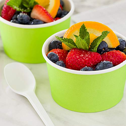 Image of Coppetta 12 Ounce Paper Cups, 200 Durable To Go Cups - Lids Sold Separately, Disposable, Green Paper Dessert Cups, Freezable, For Cafes And Restaurants - Restaurantware