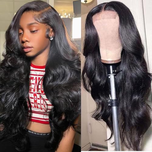 wenyu Body Wave Lace Front Wigs Human Hair Pre Plucked 4x4 Lace Closure Wigs Human Hair Wigs For Black Women Human Wig Body Wave Glueless Frontal Wigs Closure Wig (Body Wave, 24 inch)