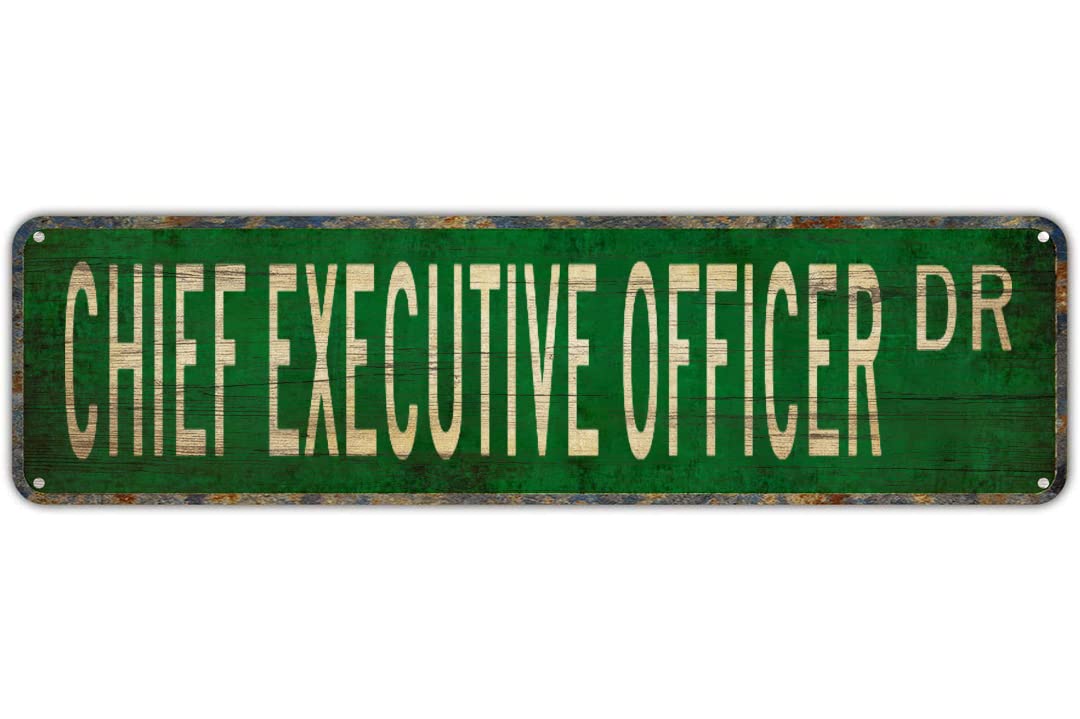 CHIEF EXECUTIVE OFFICER DR Vintage Tin Signs Art Plaque Aluminum for Bedroom Kitchen Garden Wall Bar Club Coffee Hanging Home Decor 4x16 Inch