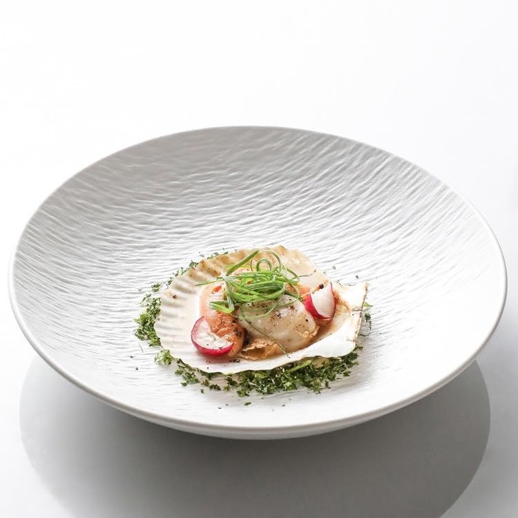 Juego de platos de cerámica para servir platos hondos para restaurante y hogar, ideal para ensaladas, frutas y aperitivos, elegante y vajilla (A M)