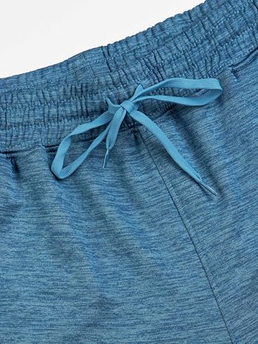 Image of TECHNOSPORT Men's Melange Slim Fit Techno Dry Trackpants Drawstring 2-Pocket Polyester Joggers for Gym Running Workout UPF50+ Anti Odour