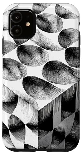 iPhone 11 3D光学イリュージョンキューブ - 幾何学パズルデザイン スマホケース